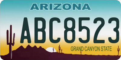 AZ license plate ABC8523