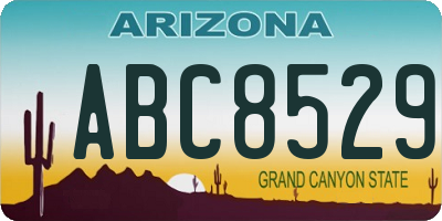 AZ license plate ABC8529