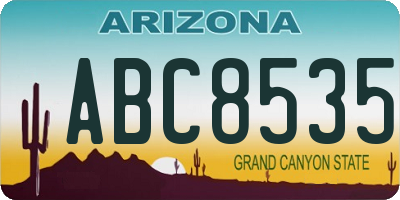 AZ license plate ABC8535