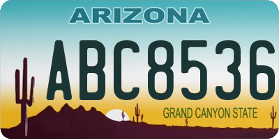 AZ license plate ABC8536