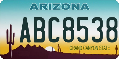 AZ license plate ABC8538