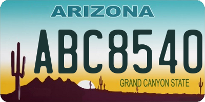 AZ license plate ABC8540