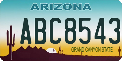 AZ license plate ABC8543