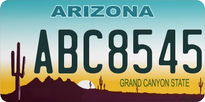 AZ license plate ABC8545