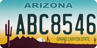 AZ license plate ABC8546