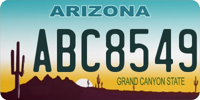 AZ license plate ABC8549