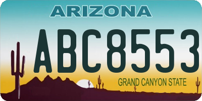 AZ license plate ABC8553