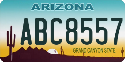 AZ license plate ABC8557
