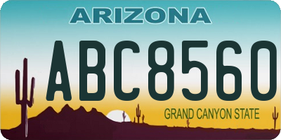 AZ license plate ABC8560
