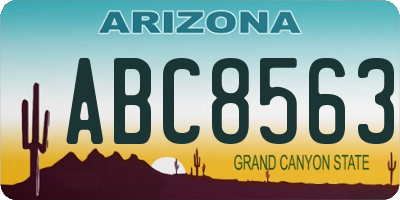AZ license plate ABC8563