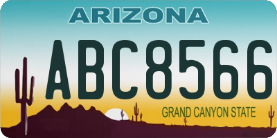 AZ license plate ABC8566