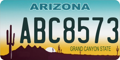 AZ license plate ABC8573