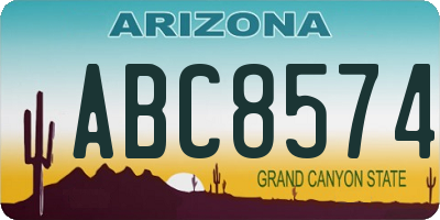 AZ license plate ABC8574