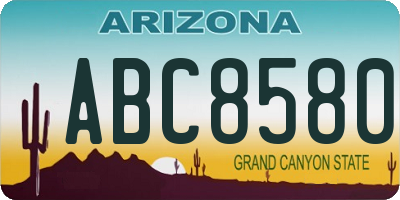 AZ license plate ABC8580