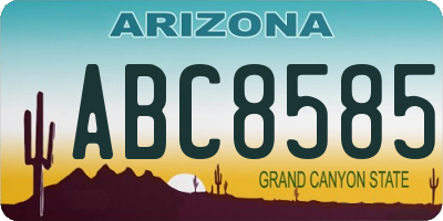 AZ license plate ABC8585