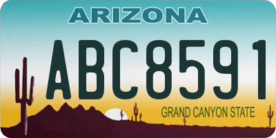 AZ license plate ABC8591