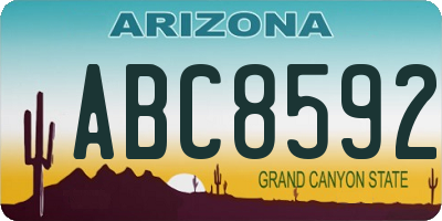 AZ license plate ABC8592