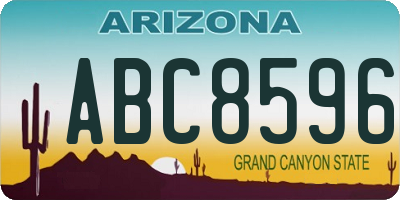AZ license plate ABC8596