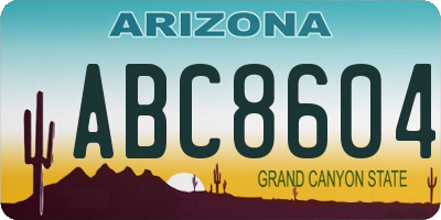 AZ license plate ABC8604
