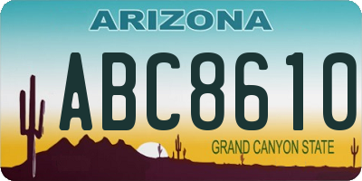 AZ license plate ABC8610