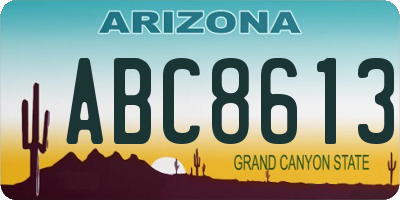 AZ license plate ABC8613