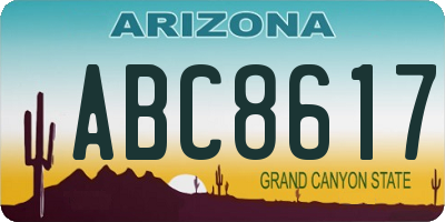 AZ license plate ABC8617