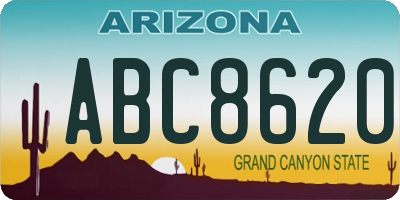 AZ license plate ABC8620