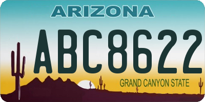 AZ license plate ABC8622