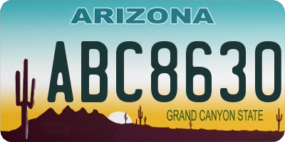 AZ license plate ABC8630