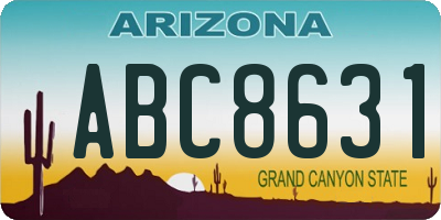 AZ license plate ABC8631
