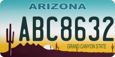 AZ license plate ABC8632