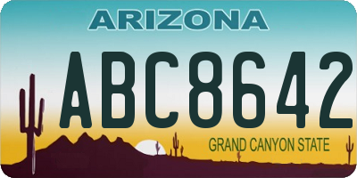 AZ license plate ABC8642