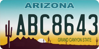 AZ license plate ABC8643