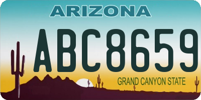 AZ license plate ABC8659