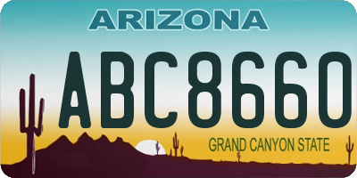 AZ license plate ABC8660