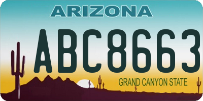 AZ license plate ABC8663