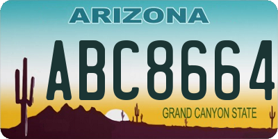 AZ license plate ABC8664