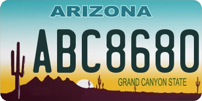 AZ license plate ABC8680