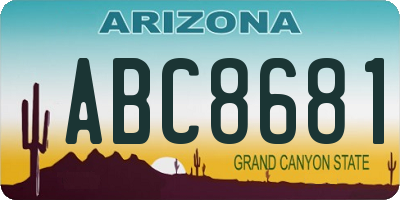 AZ license plate ABC8681