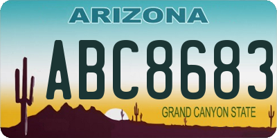 AZ license plate ABC8683