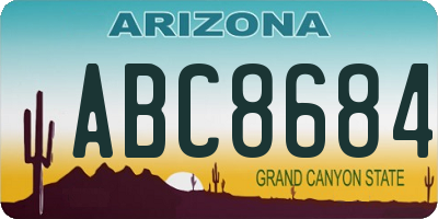 AZ license plate ABC8684