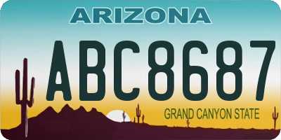 AZ license plate ABC8687