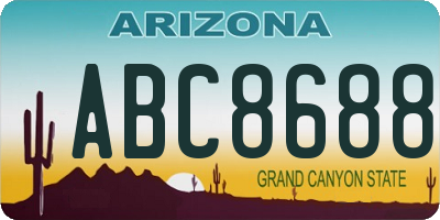 AZ license plate ABC8688
