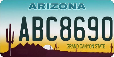 AZ license plate ABC8690