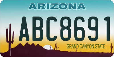 AZ license plate ABC8691