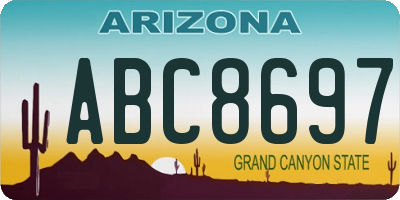 AZ license plate ABC8697