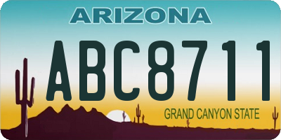 AZ license plate ABC8711