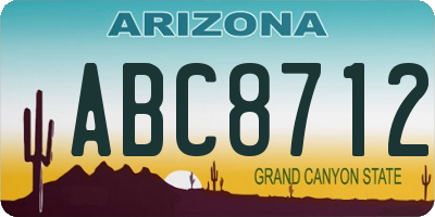 AZ license plate ABC8712