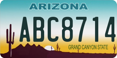 AZ license plate ABC8714