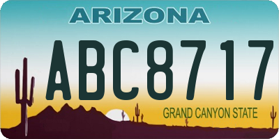 AZ license plate ABC8717